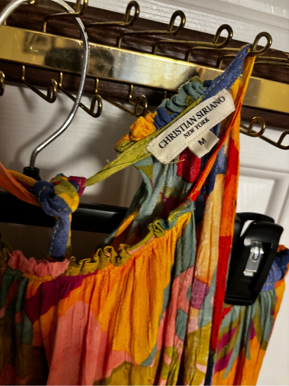 Christian Siriano Orange Multi Tropical Print Halter & Pants - Picture 6 of 9